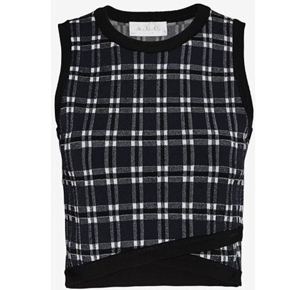 A.L.C. Tops - NWT A.L.C. Nat Plaid Crisscross Crop Top shirt